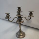 Chandelier 5 branches en métal argenté 