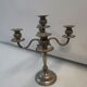 Chandelier with 5 branches in silver-plated metal