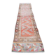 Colorful Vintage Runner Rug, Soft Pink Handmade Hallway Carpet, 82x334 Cm