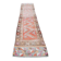 Colorful Vintage Runner Rug, Soft Pink Handmade Hallway Carpet, 82x334 Cm