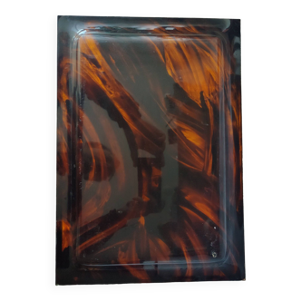 Lucite plexiglass tray in tortoiseshell style