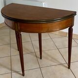 Table console demi lune en acajou