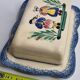 Quimper earthenware butter dish, traditional pattern, 19 cm