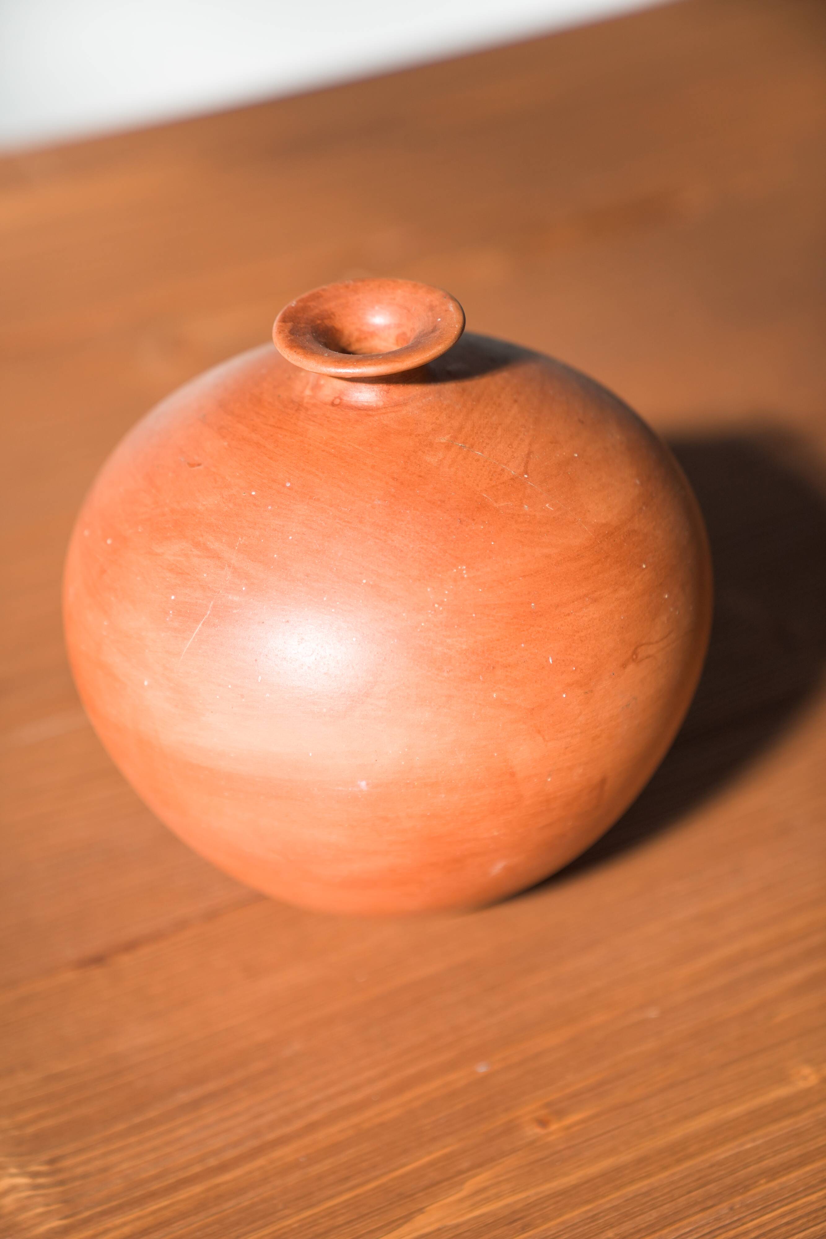 Pair of 1980s-90s Terracotta Vases – Minimalist Organic Shapes