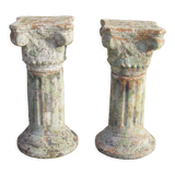 Pair of Corinthian terracotta fluted columns