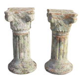 Pair of Corinthian terracotta fluted columns