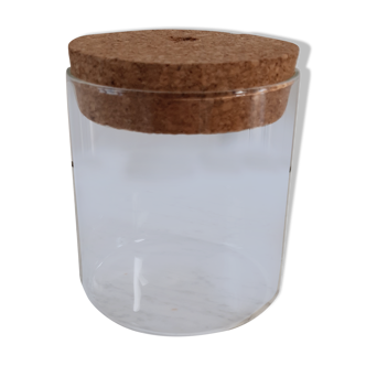 Minimalist glass and cork jar