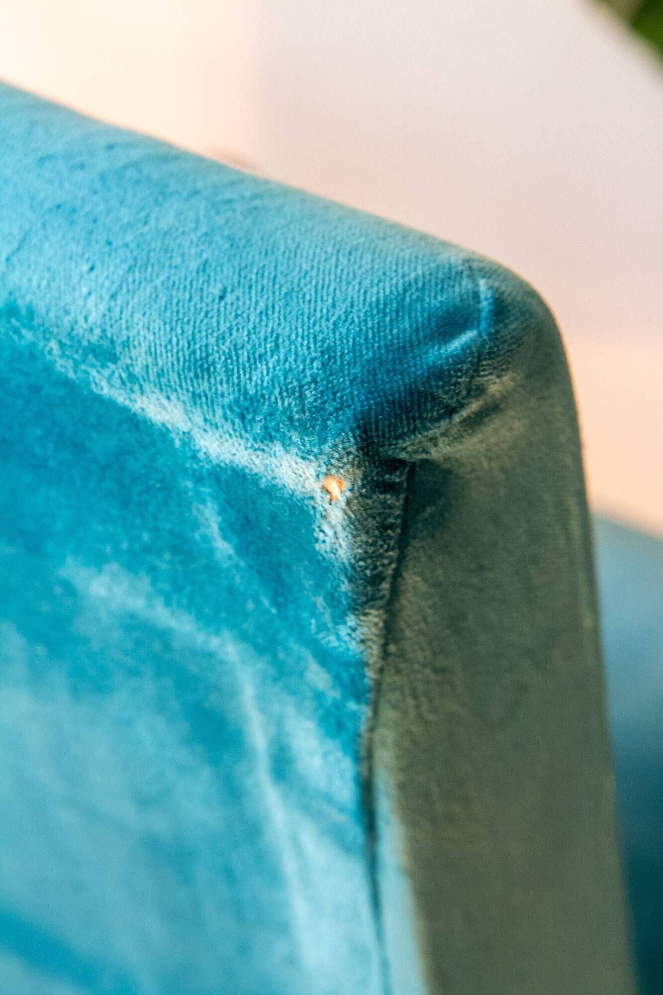 Scandinavian velvet armchair in duck blue, 1950s-60s.
