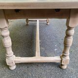 19th century solid oak extendable farmhouse table with drawer 200cm
