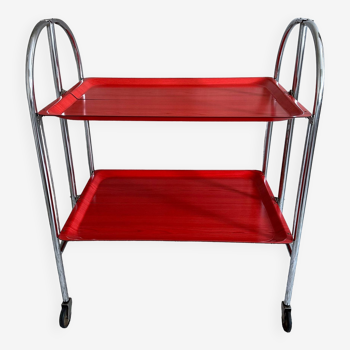 Serving trolley red, retro kitchen, bar trolley, mid-century interior