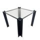 Table d'appoint postmoderne - carrée - en verre - en métal - années 80