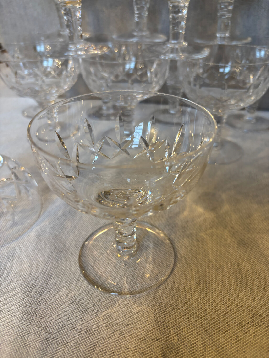 14 glasses of Stuart Crystal Carlingford champagne