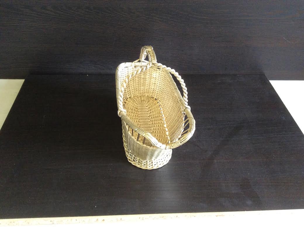 Panier-porte-bouteille-en-argent-|-Selency