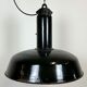 Industrial Black Enamel Factory Pendant Lamp with Iron Top, 1950s