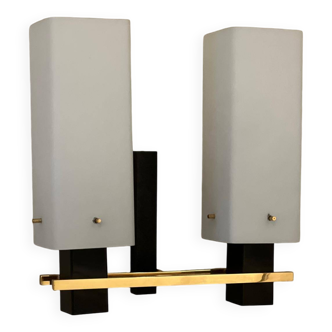 Maison Arlus 2-light opaline wall light from 1950