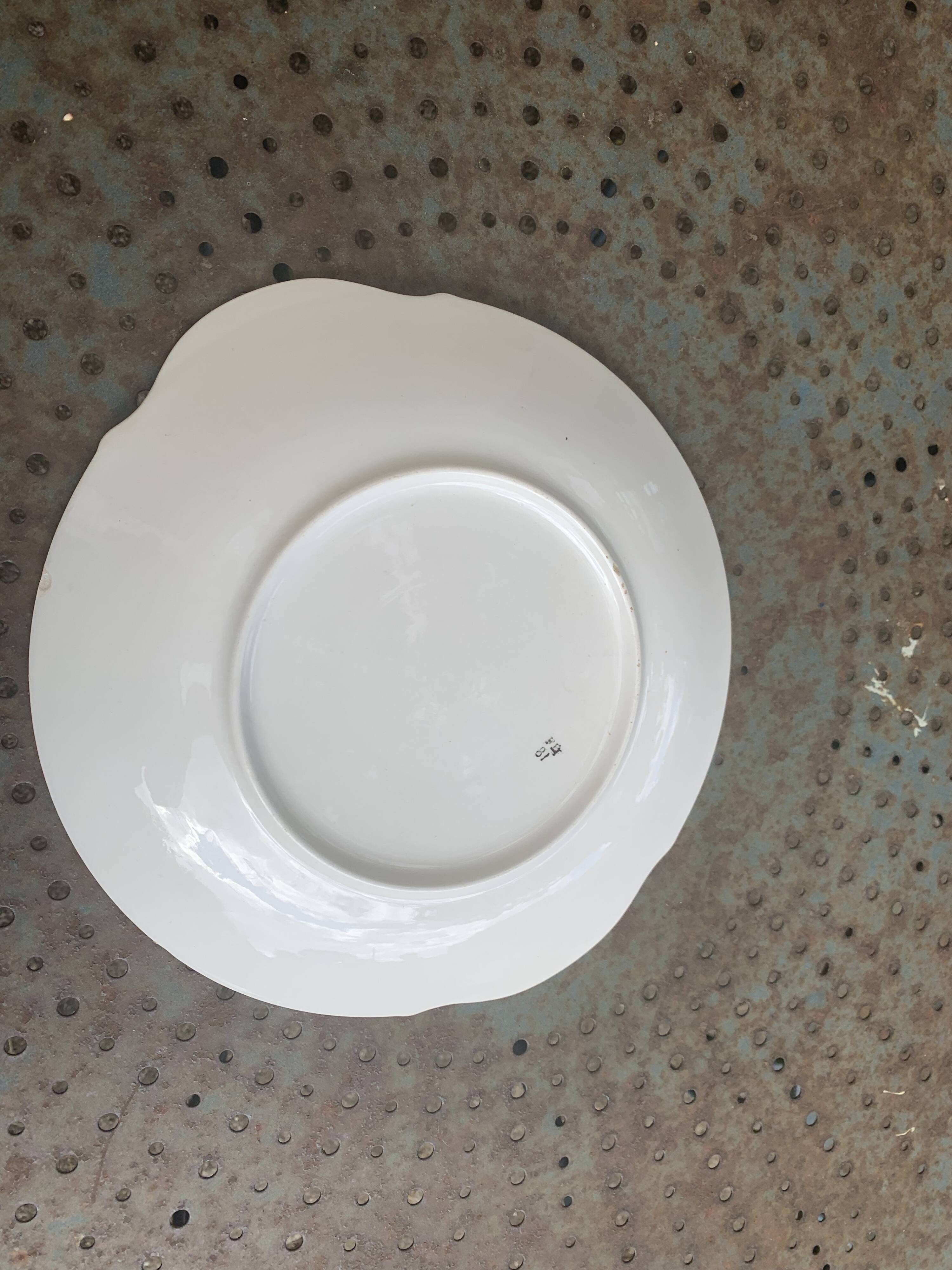 Plat à gâteaux en faïence Badonviller, FB 81, vintage et design