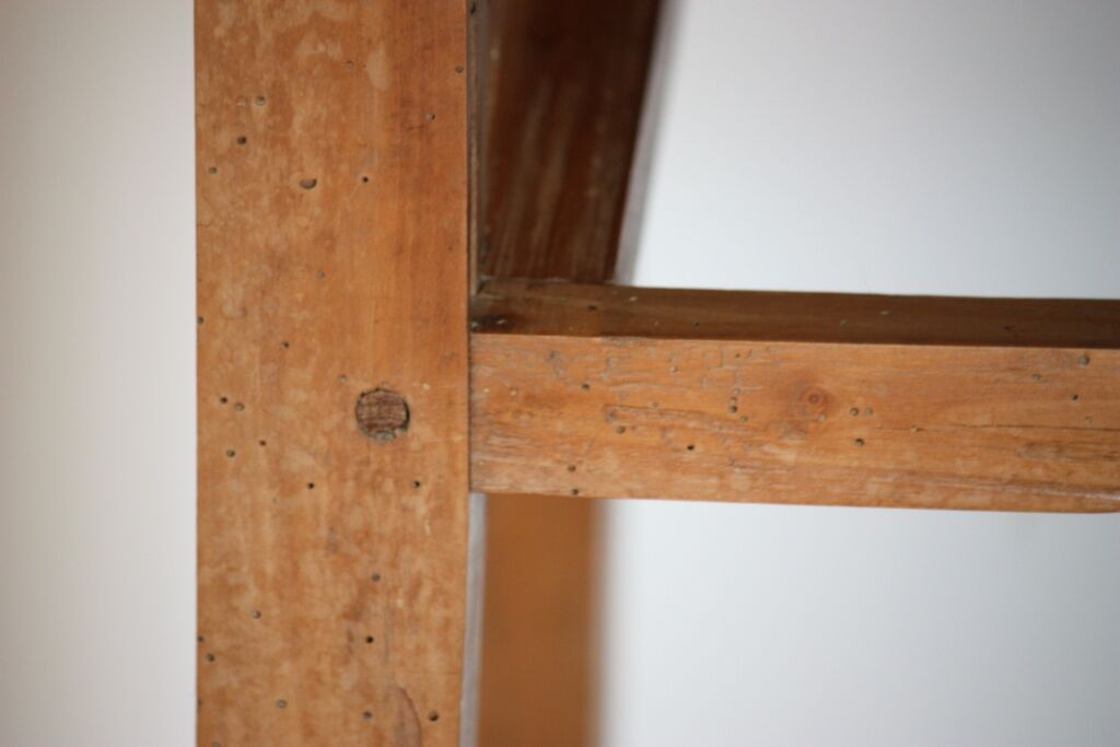 Wooden table with drawer