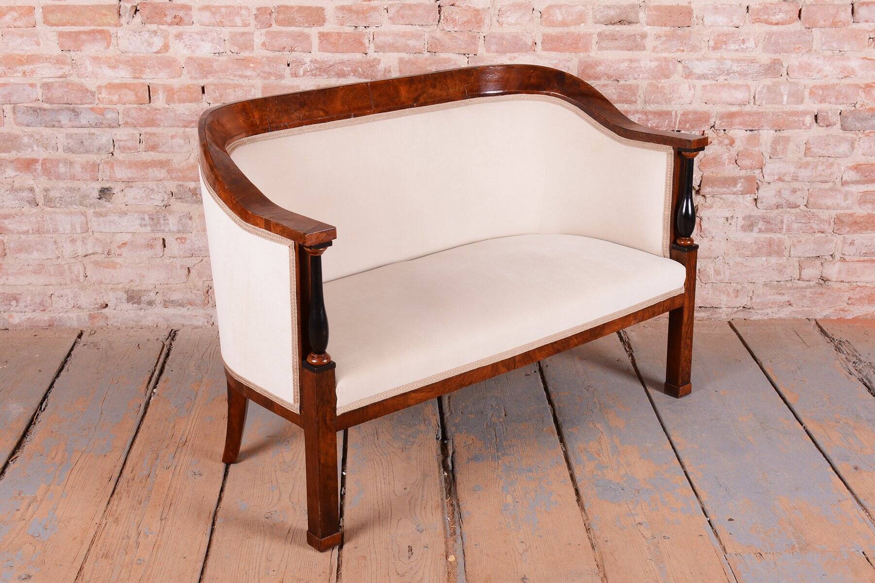 Biedermeier Seating Set in Walnut and Ebony, Austria, 1820s, Set of 3