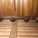 Old coat rack with 4 vintage wooden hooks
