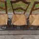 Lot of 3 old wooden chairs with straw seats