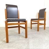 Solid oak dining chairs by Meubelatelier Vanda, 1970s