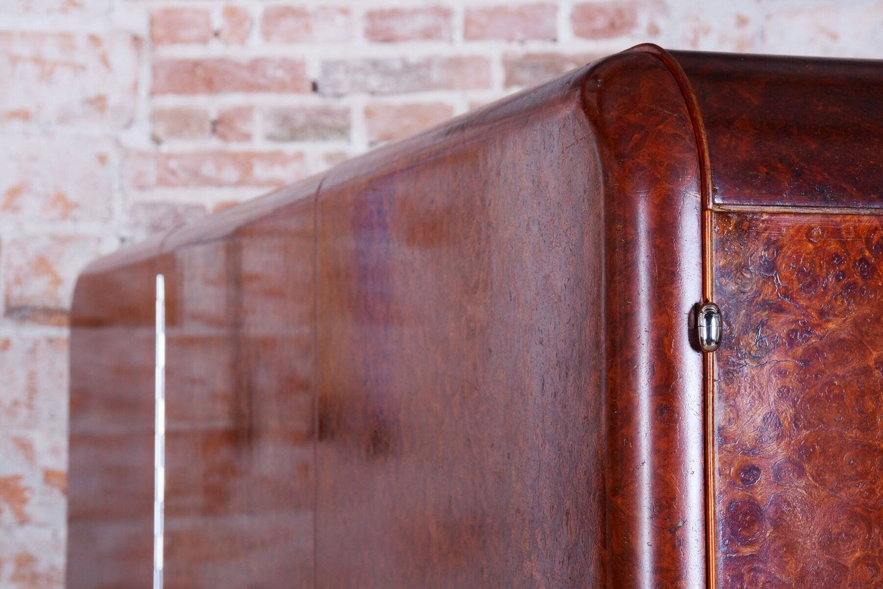 Art Deco Wardrobe in Mahogany attributed to J. Halabala for Up Zavody, Czech, 1920s
