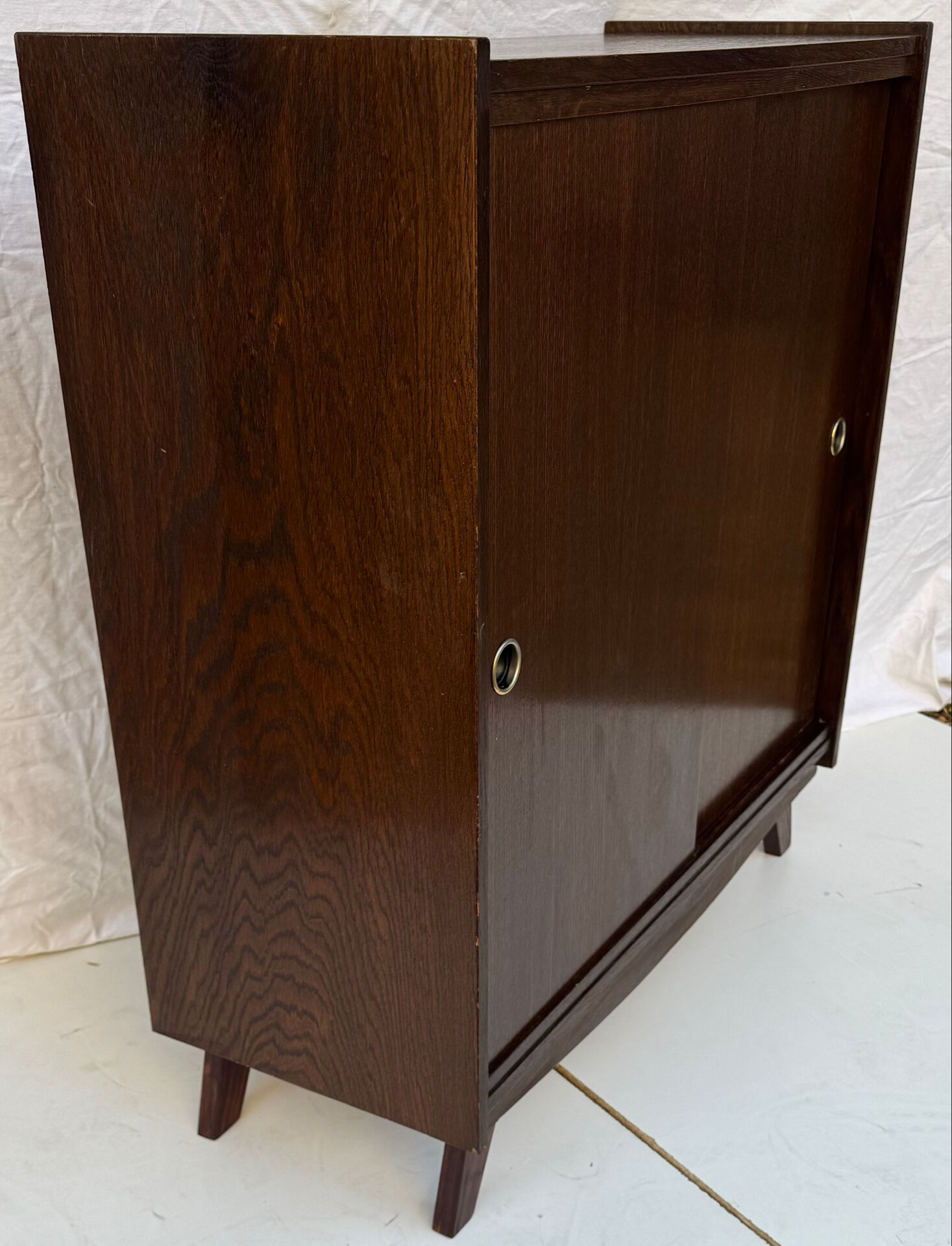 Vintage shoe cabinet with tapered legs