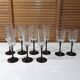 7 flutes and 2 octagonal-shaped wine glasses, Arcoroc Luminarc France