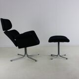 Artifort big tulip lounge chair with original ottoman