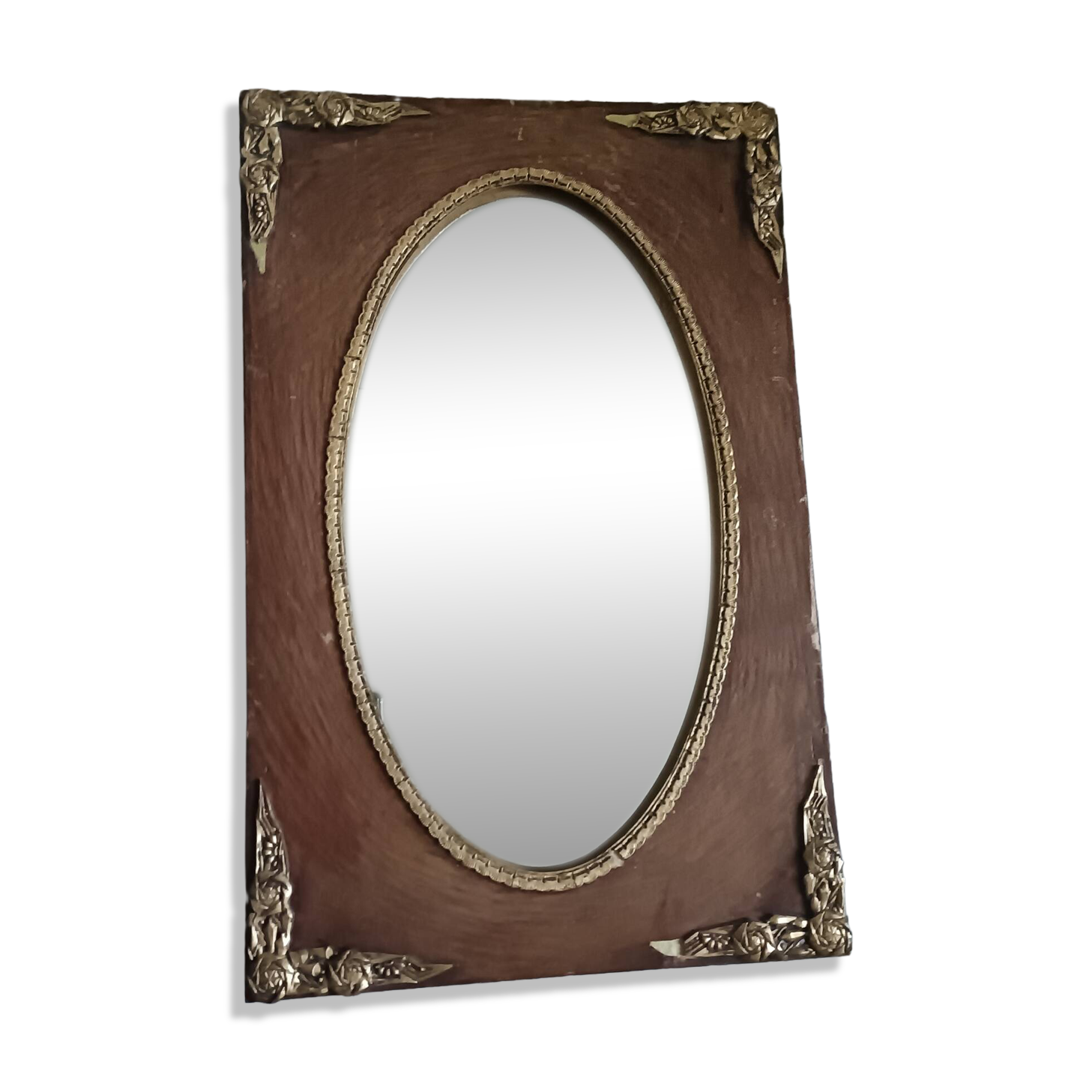 Oval and gold Art Deco mirror