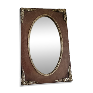 Oval and gold Art Deco mirror