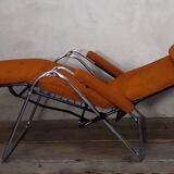 Deckchair Lama chrome vintage fabric