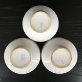 Set of 3 white slip bowls