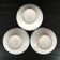 Set of 3 white barbotine bowls
