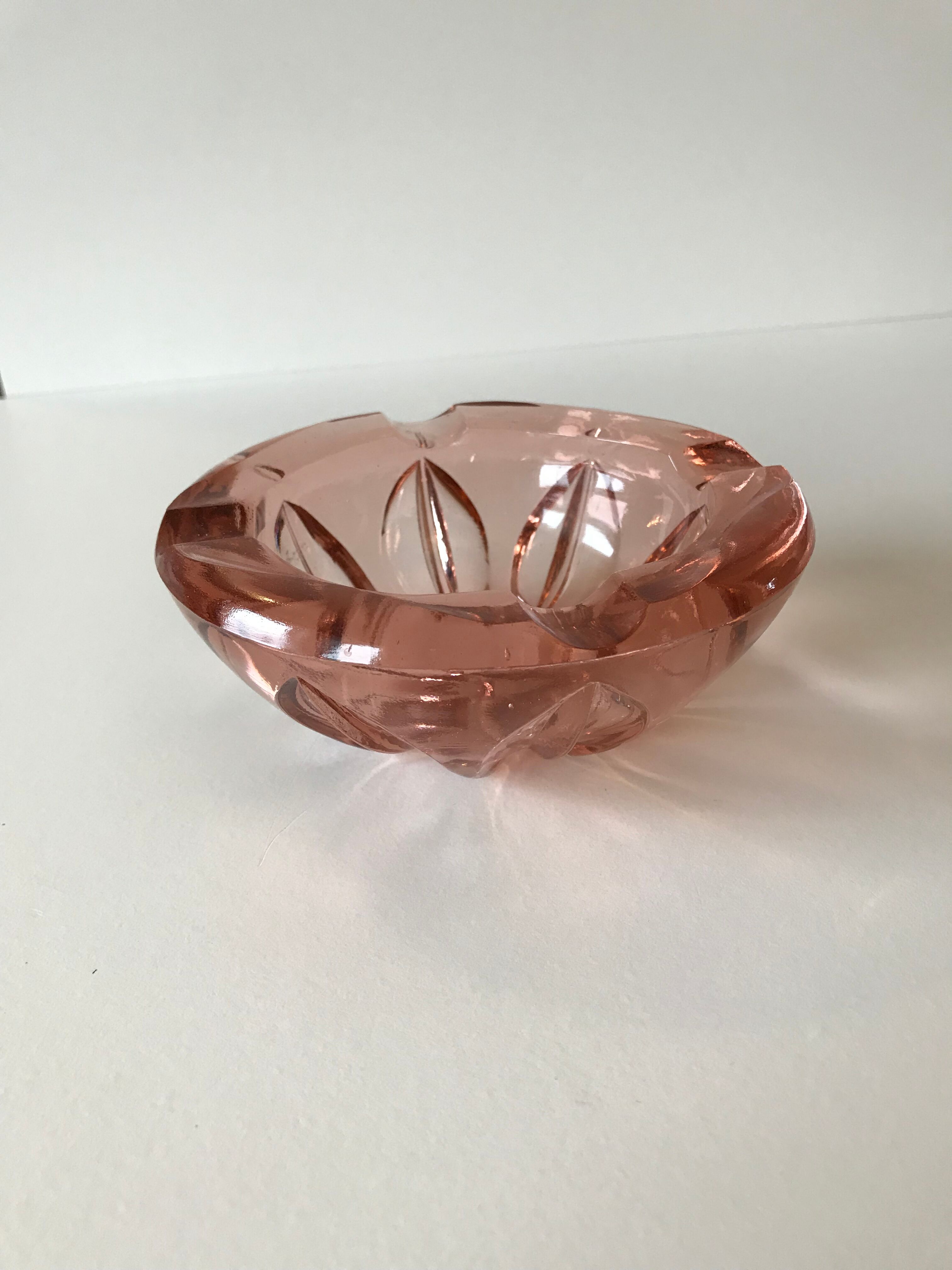 Ashtray pink glass
