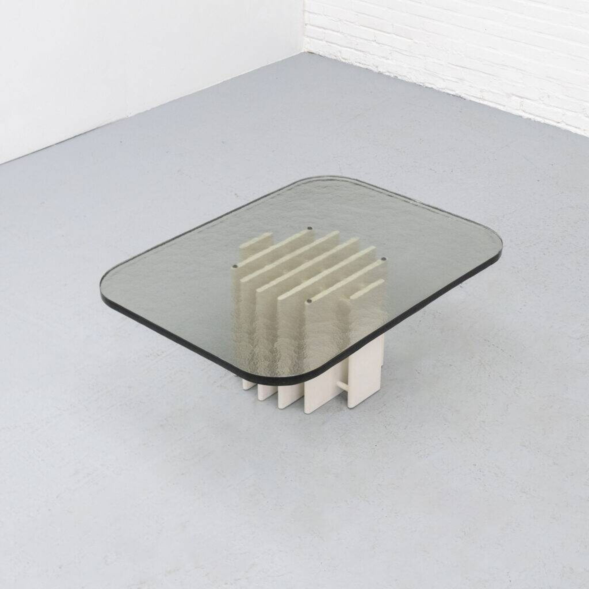 Heinz Lilienthal glass coffee table 1970s