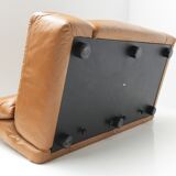 Bengodi vintage cognac leather sofas design Cini Boeri for arflex italy