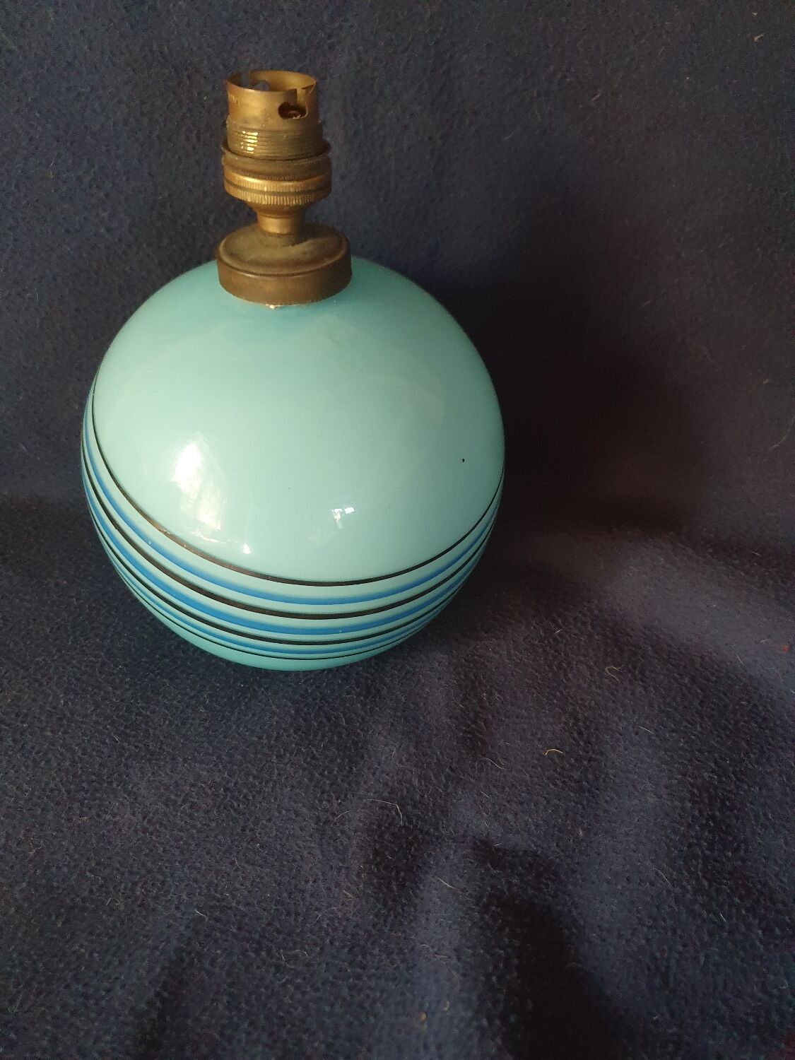 Blue opaline Art Deco lamp base