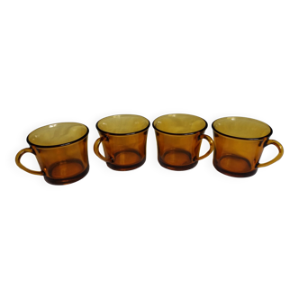 Set of 4 Duralex cups in glass