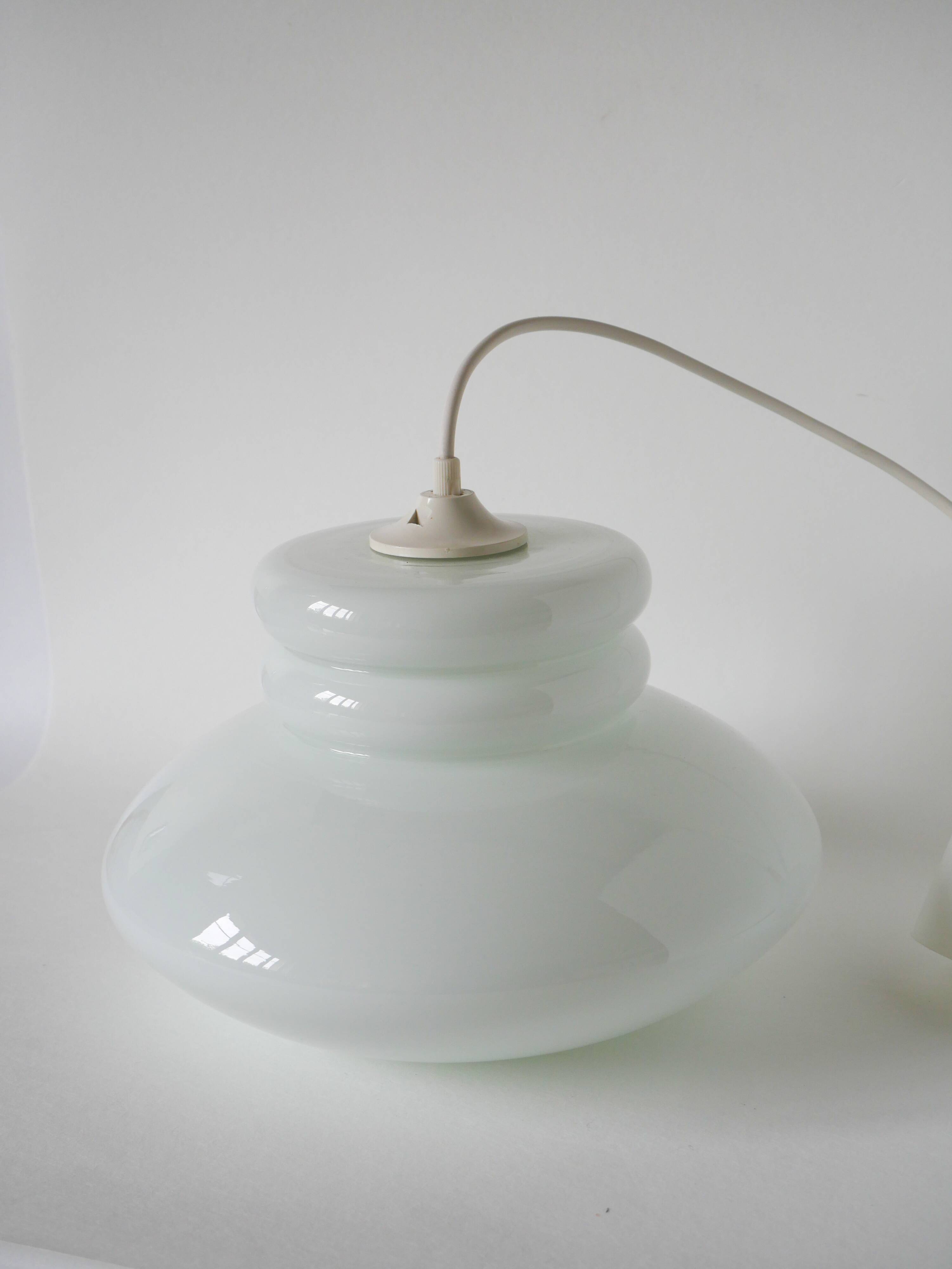 White opaline pendant light, Design, 1970