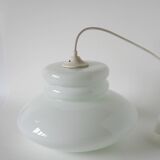 White opaline pendant light, Design, 1970