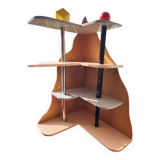 Memphis style designer corner shelf (80s)