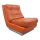 Vintage Roche Bobois armchair in chrome and terracotta leather.