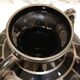 Black and silver glass vase signed hem, michel herman, circa 1930