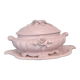 Soupière décorative en faïence relookée rose poudré