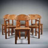 Dining chairs x 6, Rainer Daumiller, solid pine, 1970s