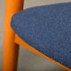 Scandinavian Modern Foldable Safari Lounge Chair in Beech wood and Blue fab