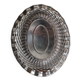 Vintage stainless steel bread basket expanded metal France