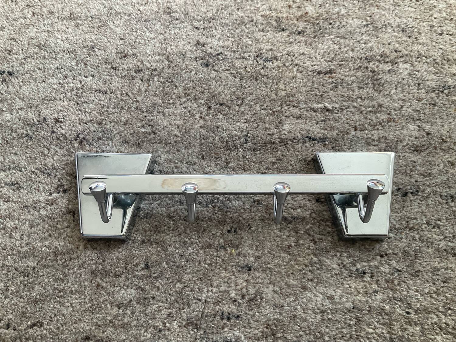 1950s stainless steel towel rack