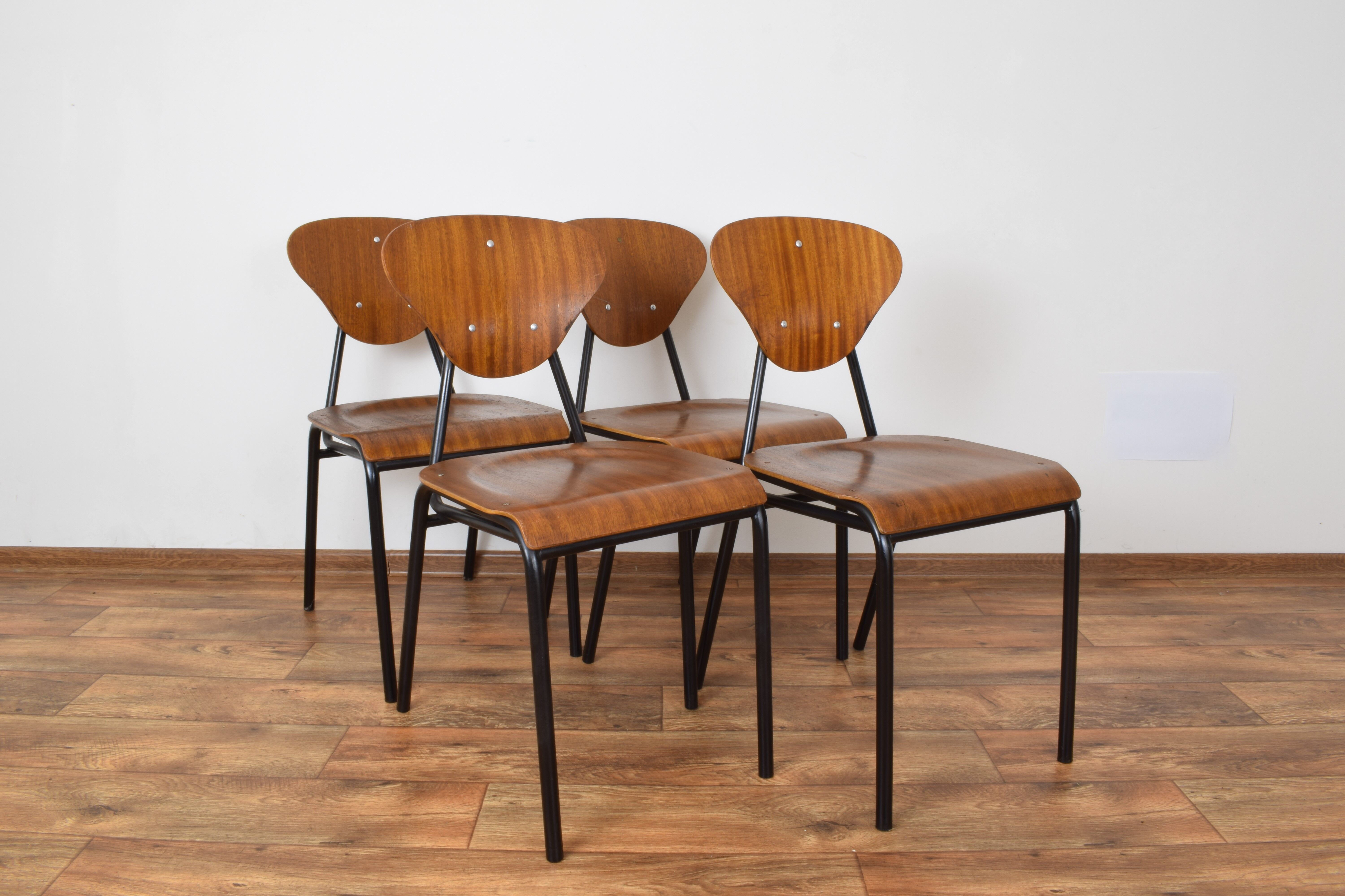 Danish teak school chairs, 1960